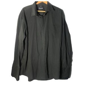 STACY ADAMS Shirt, Regular Fit, Black Size 17.5/34/35